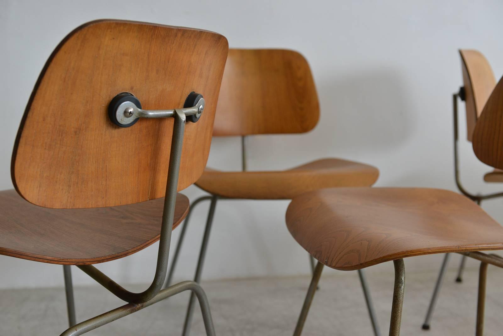 Mid-Century Modern Early Charles Eames DCM Dining Chairs