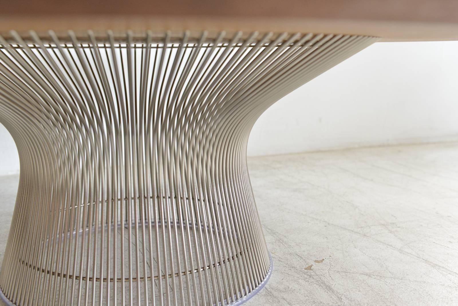 Mid-Century Modern Round Walnut Coffee Table by Warren Platner for Knoll