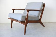 Sculpted Walnut Spindle Back Lounge Chair, circa 1960