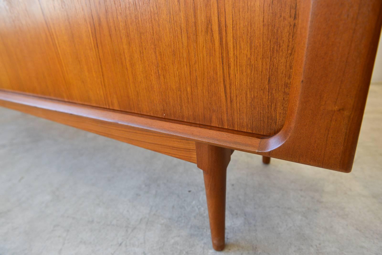 Teak Bernhard Pedersen & Sons Tambour Door Credenza, circa 1965