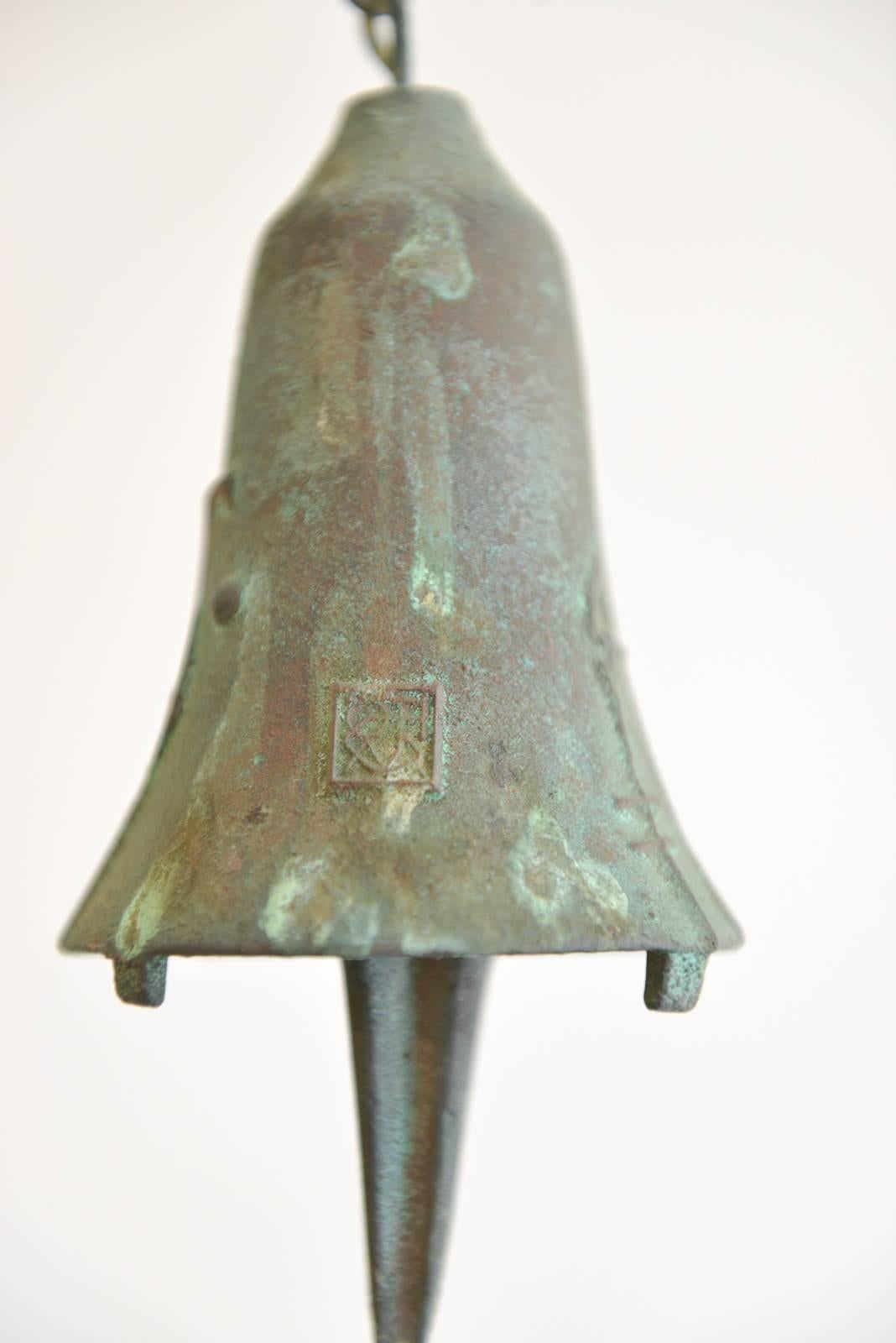 Mid-Century Modern Vintage Bronze Windbell by Paolo Soleri, circa 1965