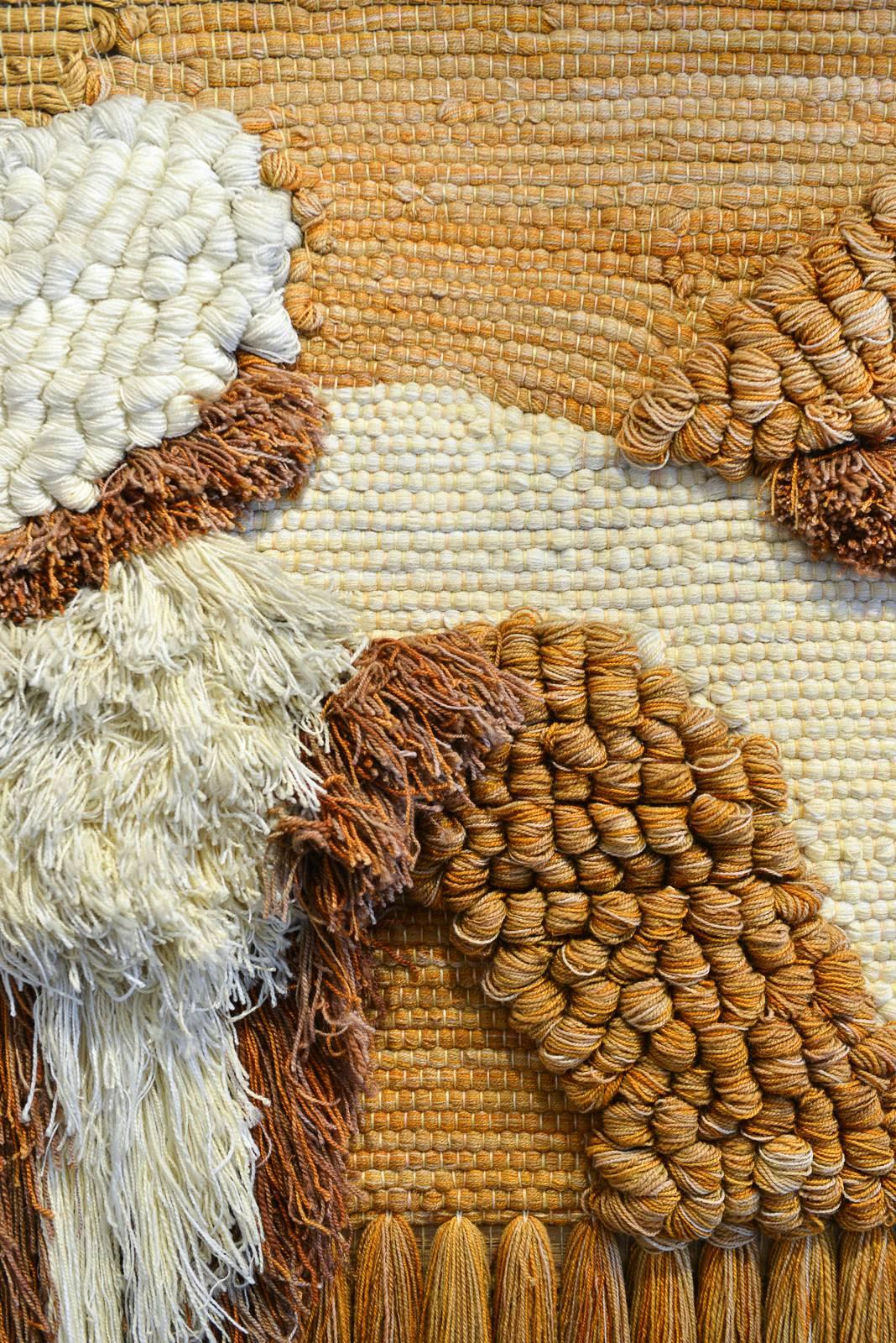 Mid-Century Modern Large Fiber Art Weaving, circa 1970