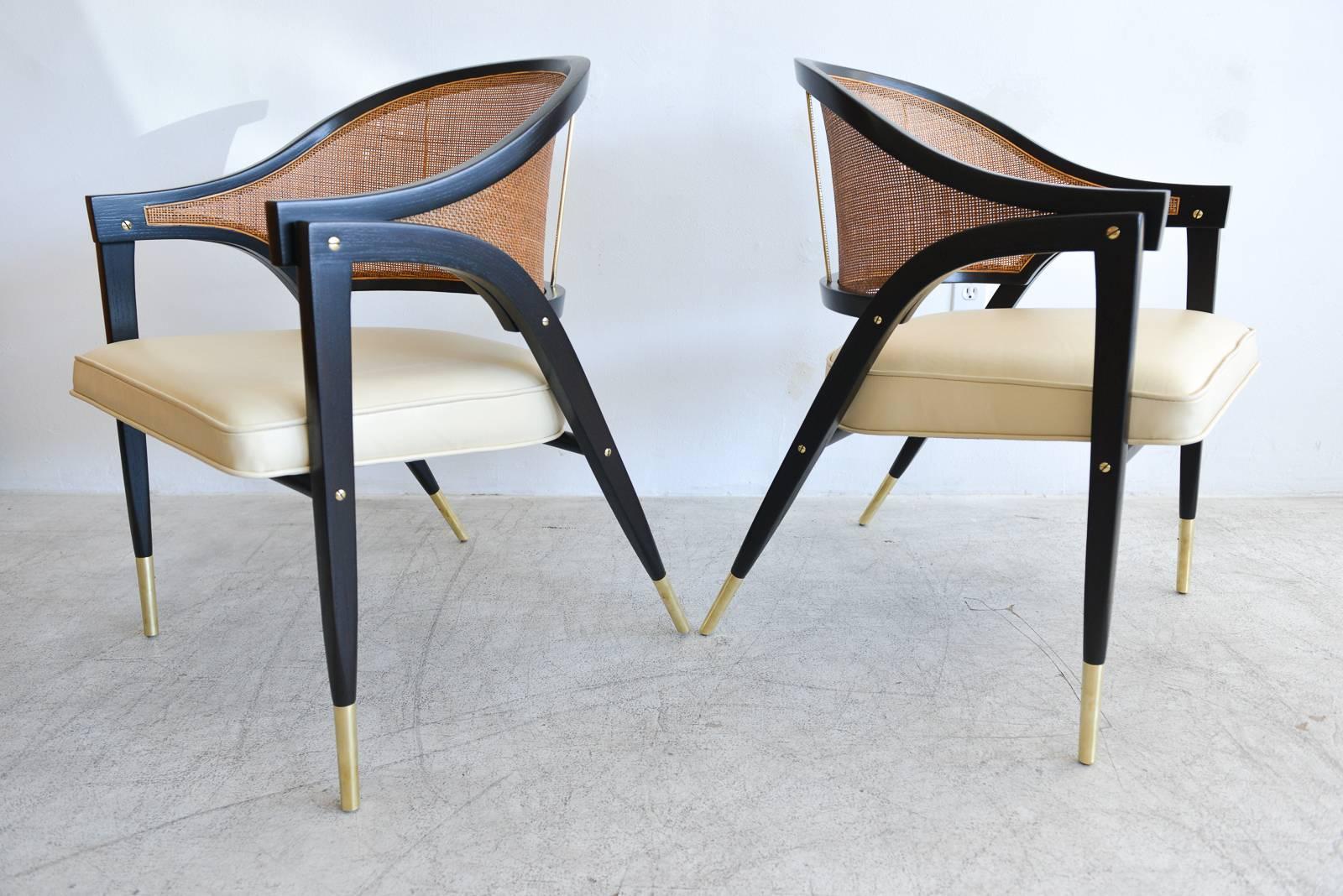 American Edward Wormley for Dunbar Pair of Sculpted Armchairs, circa 1955