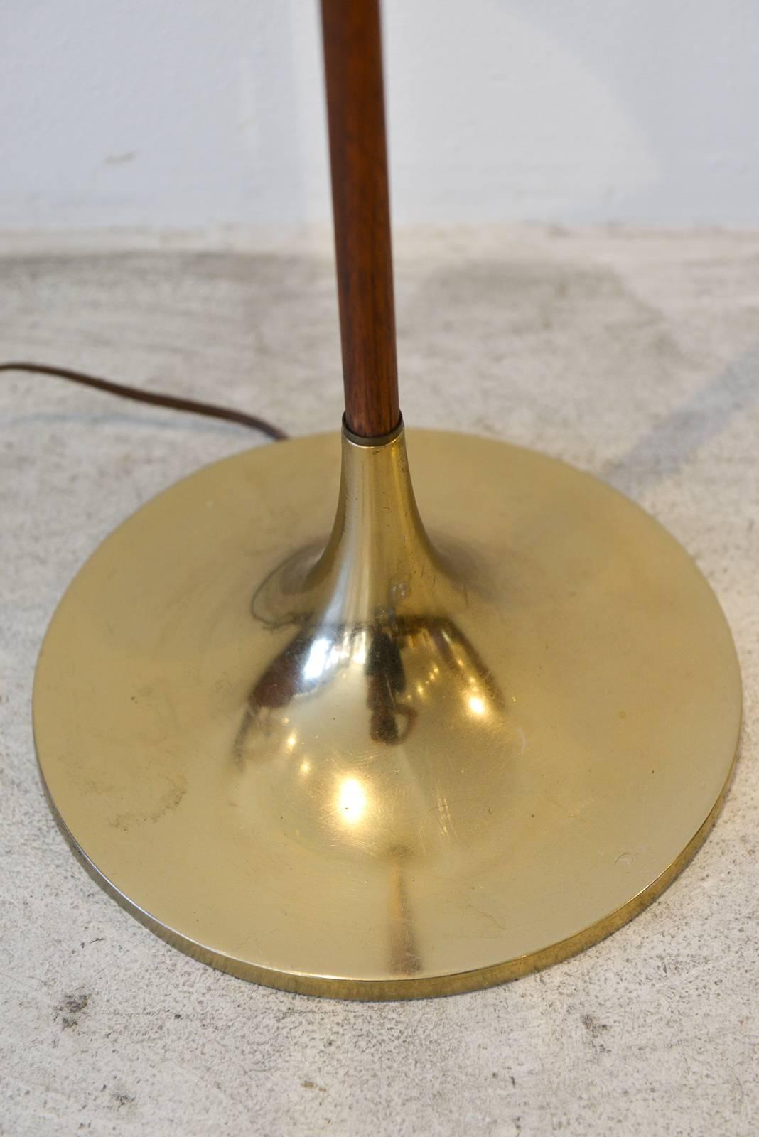 American Wood Neck Floor Lamp by Laurel, circa 1965