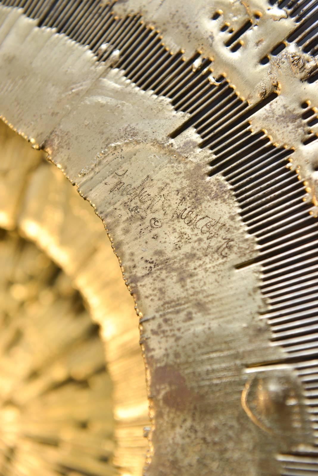 Late 20th Century Large-Scale Sunburst Wall Sculpture by Artist Frederick Prescott, 1976