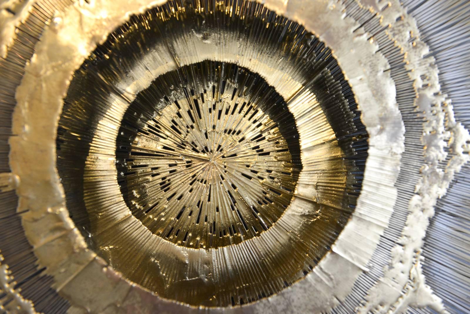 Large-Scale Sunburst Wall Sculpture by Artist Frederick Prescott, 1976 In Excellent Condition In Costa Mesa, CA