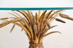 Pair of Gold Gilt Sheaf of Wheat Side Tables, circa 1970