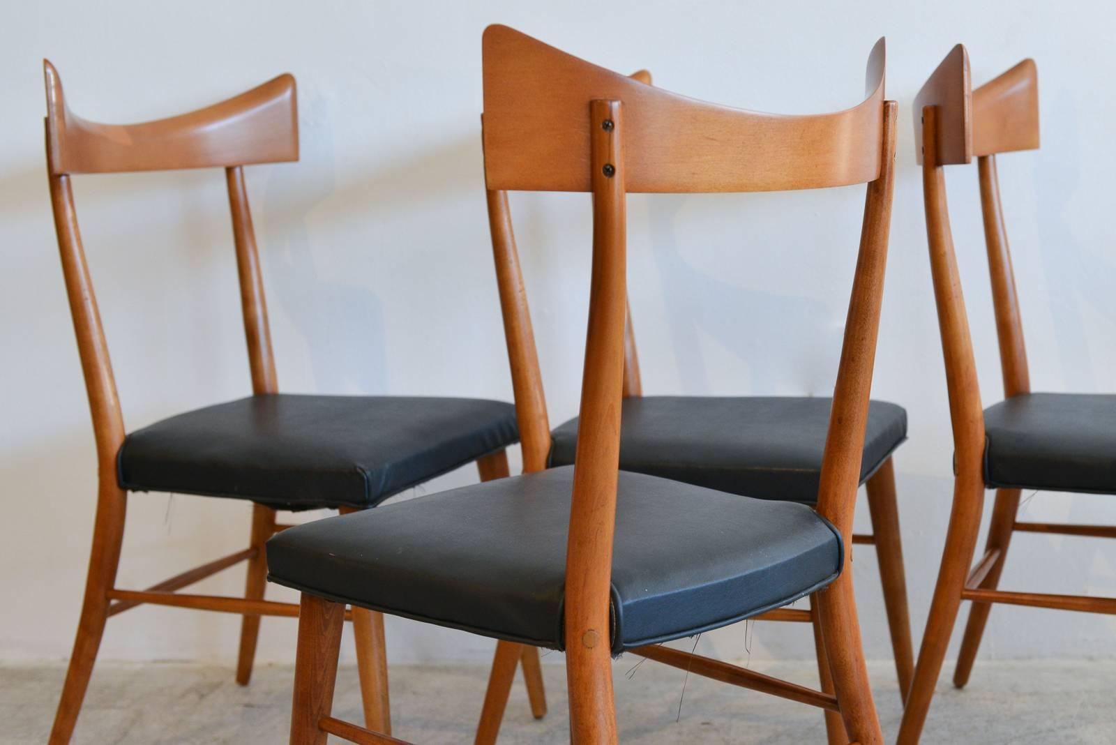 Mid-Century Modern Paul McCobb Model 1534 Wingback Dining Chairs, Set of Four, circa 1955