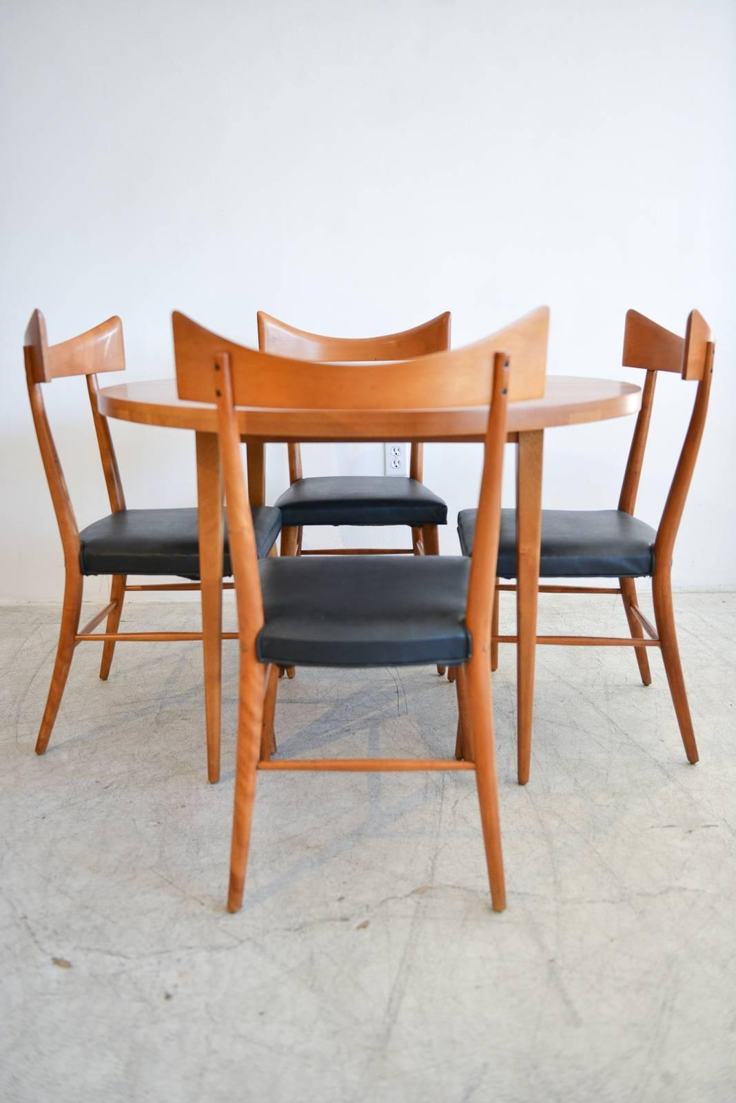 Paul McCobb Round Maple Dining Table with Two Extensions, circa 1955 3