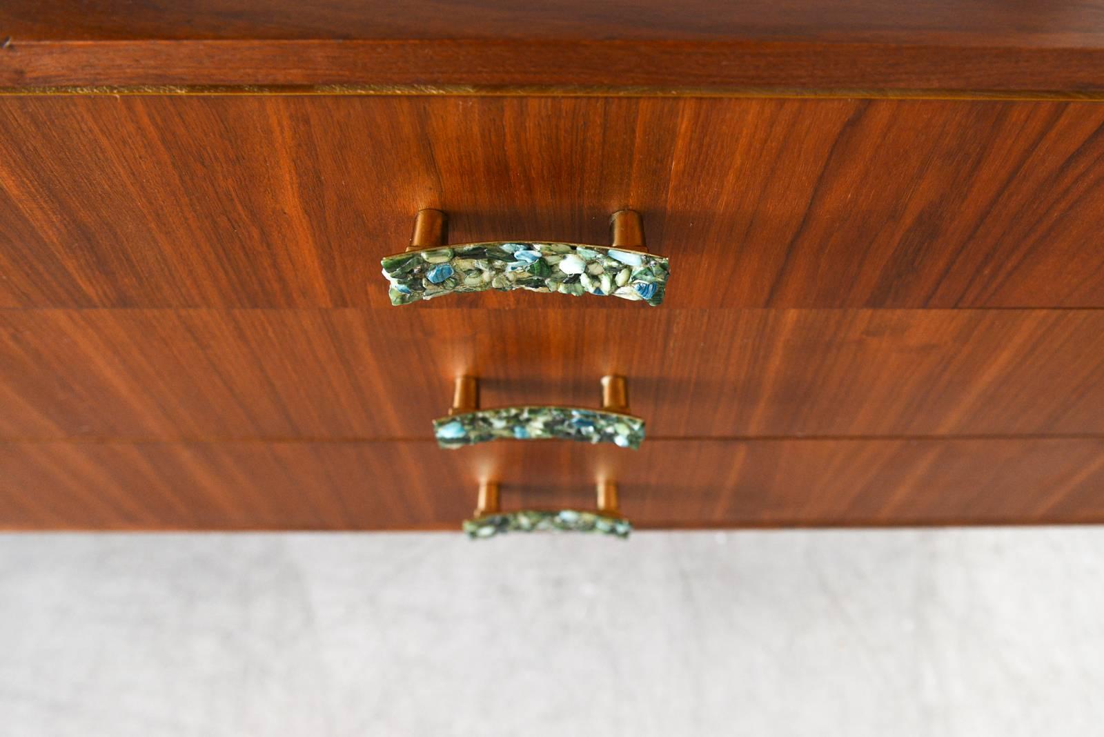 Walnut and Brass Shelving Wall Unit by Gerald McCabe, circa 1970 2