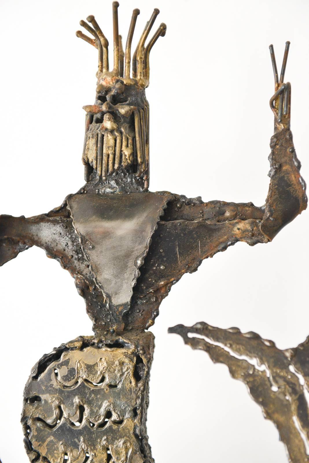 Metal Neptune Sculpture by California Artist Jack Hanson, circa 1965 at