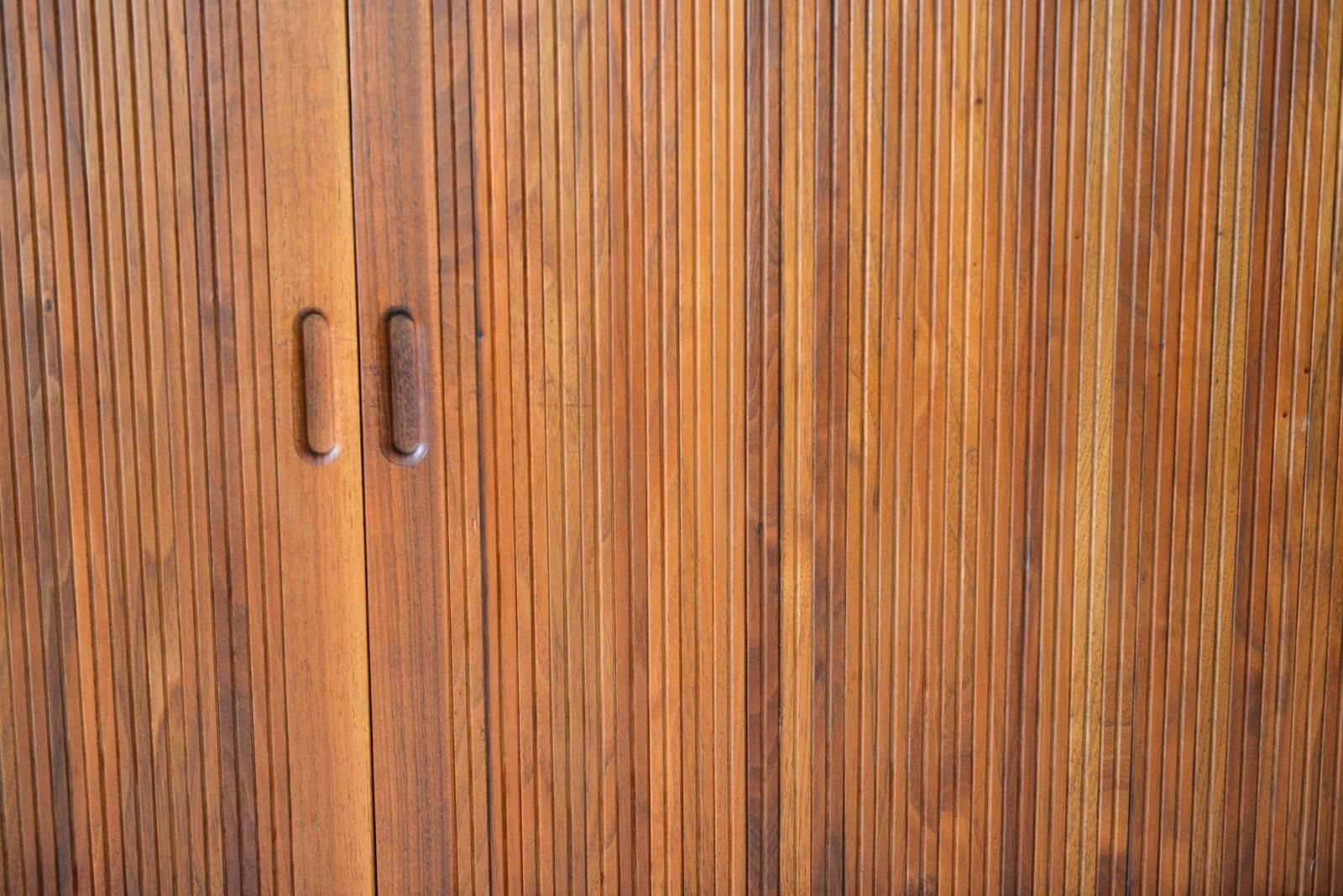 Mid-20th Century Walnut Tambour Door Credenza by Robert Baron for Glenn of California, circa 1965