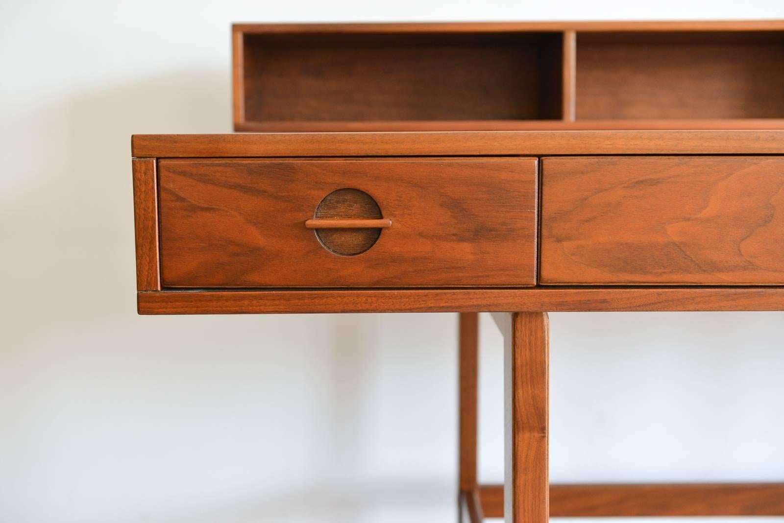 Walnut Partners Desk by Jens Quistgaard for Lovig, 1971 In Excellent Condition In Costa Mesa, CA