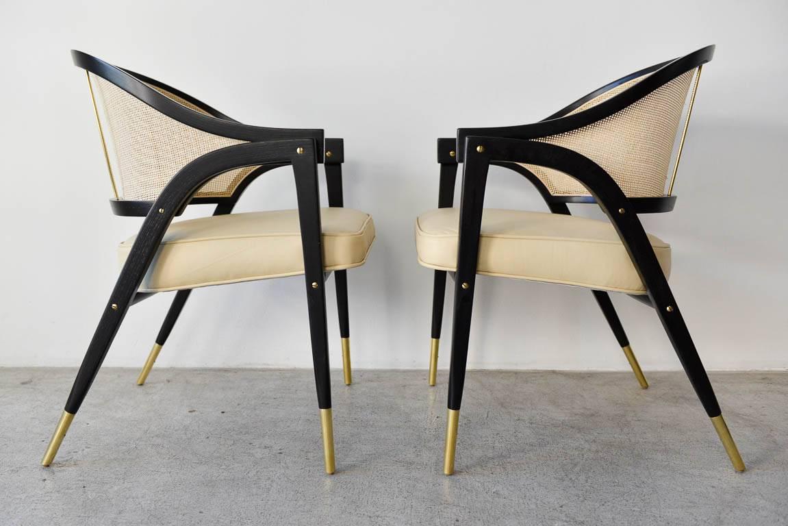 American Pair of Edward Wormley for Dunbar 5480 Sculpted Lounge Chairs, circa 1955