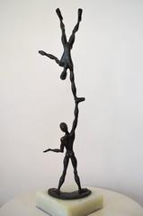 Acrobatic Bronze Sculpture on Marble