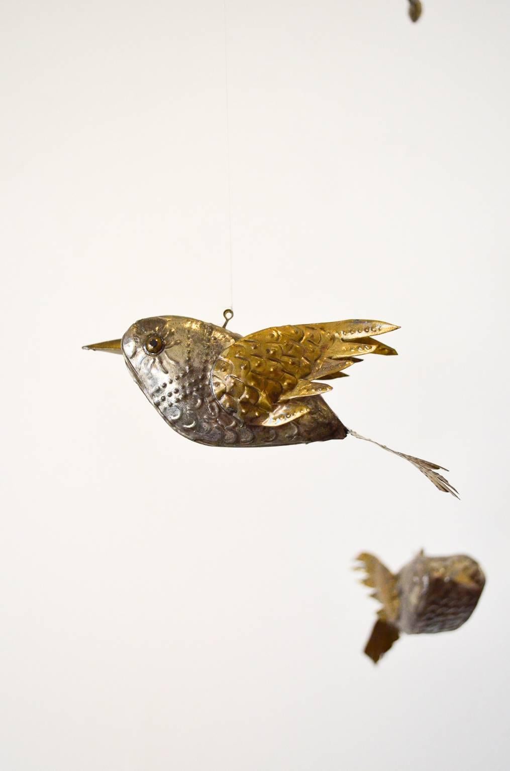 Mexican Hand-Hammered Bird Mobile by Sergio Bustamante