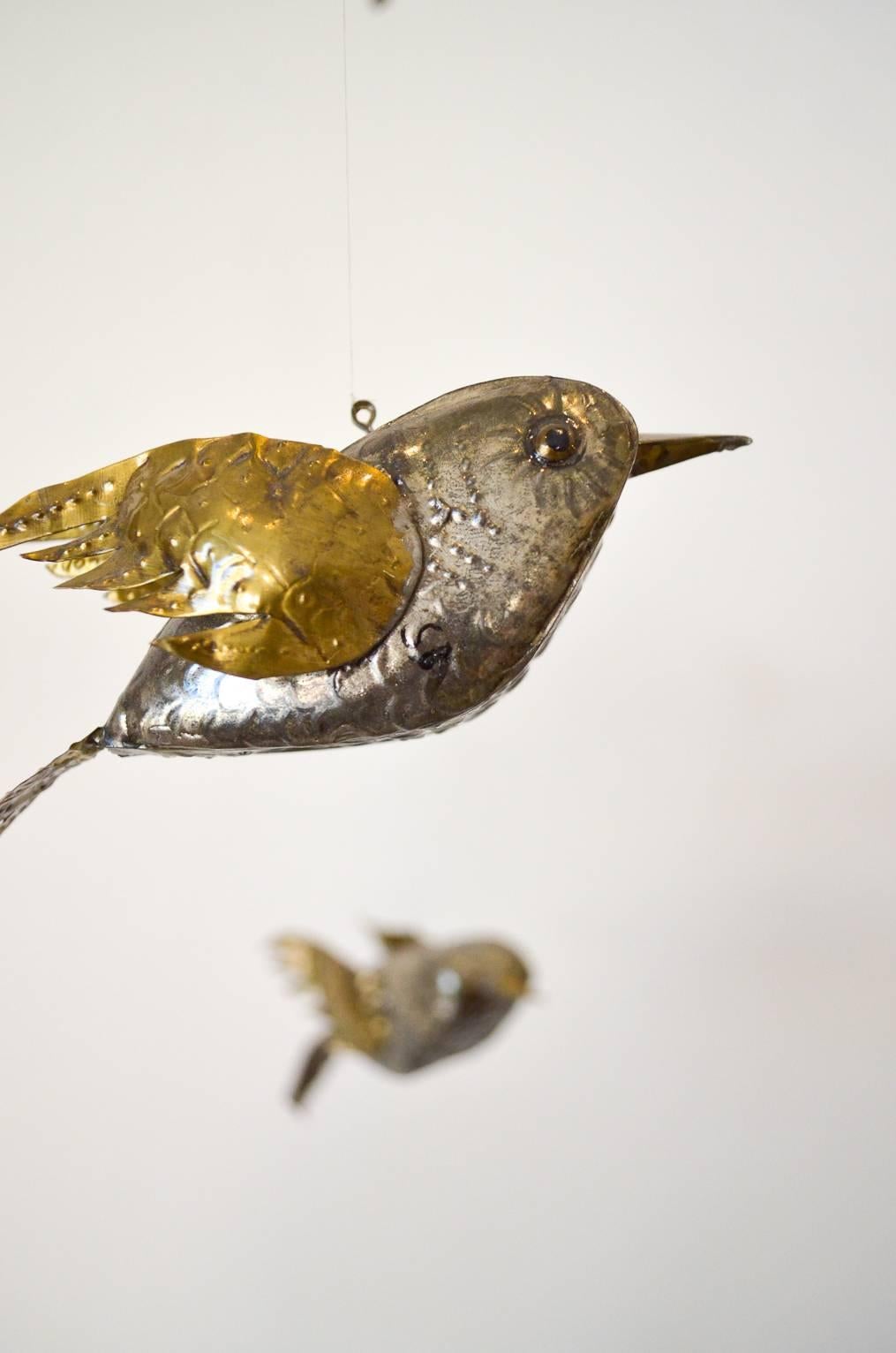 Mid-20th Century Hand-Hammered Bird Mobile by Sergio Bustamante