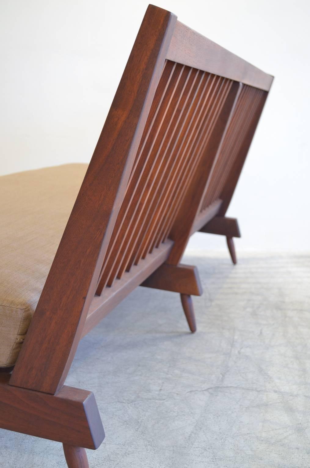 Mid-Century Modern George Nakashima Walnut Spindle Back Sofa