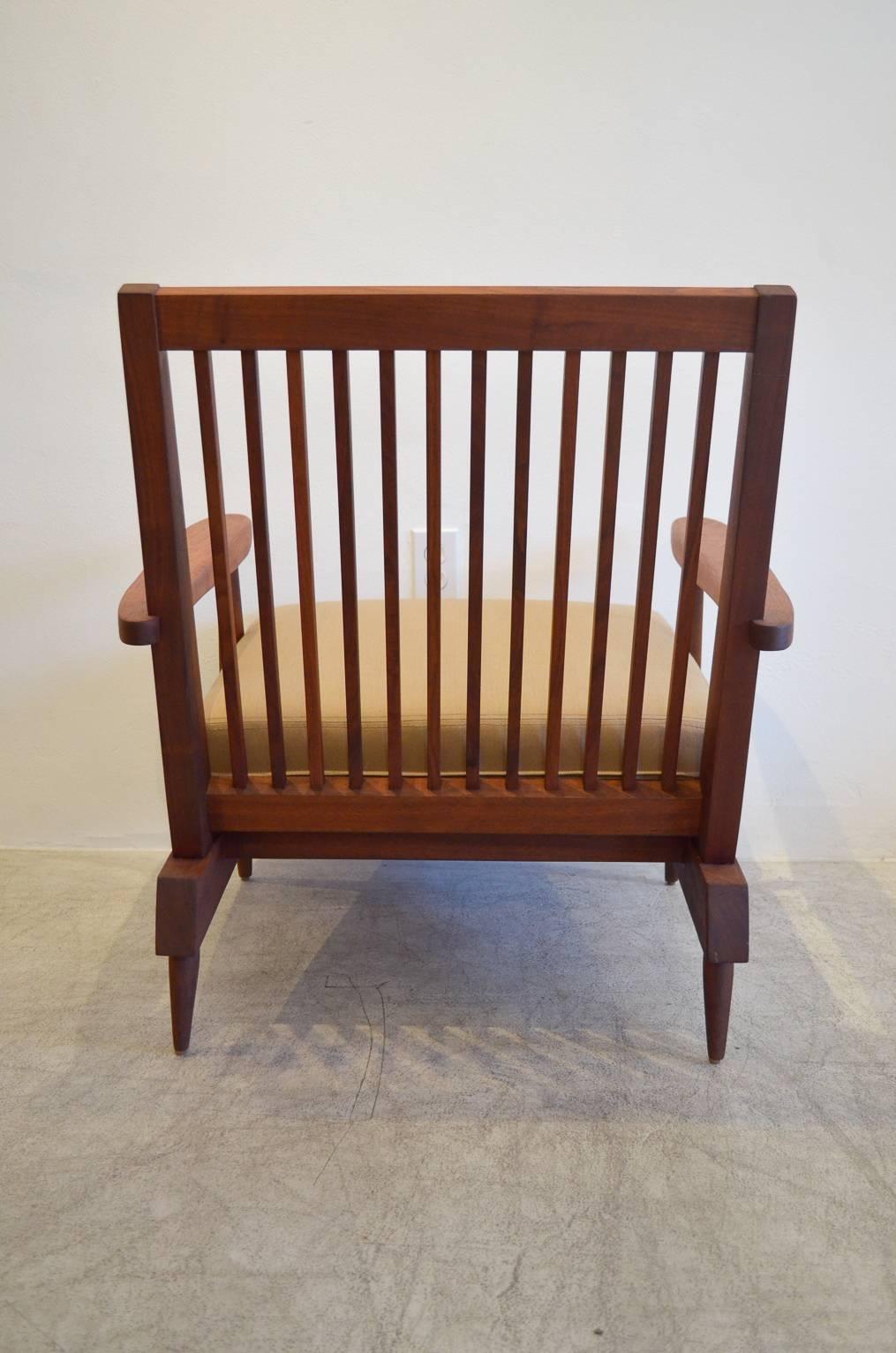 American George Nakashima Walnut Spindle Back Lounge Chair