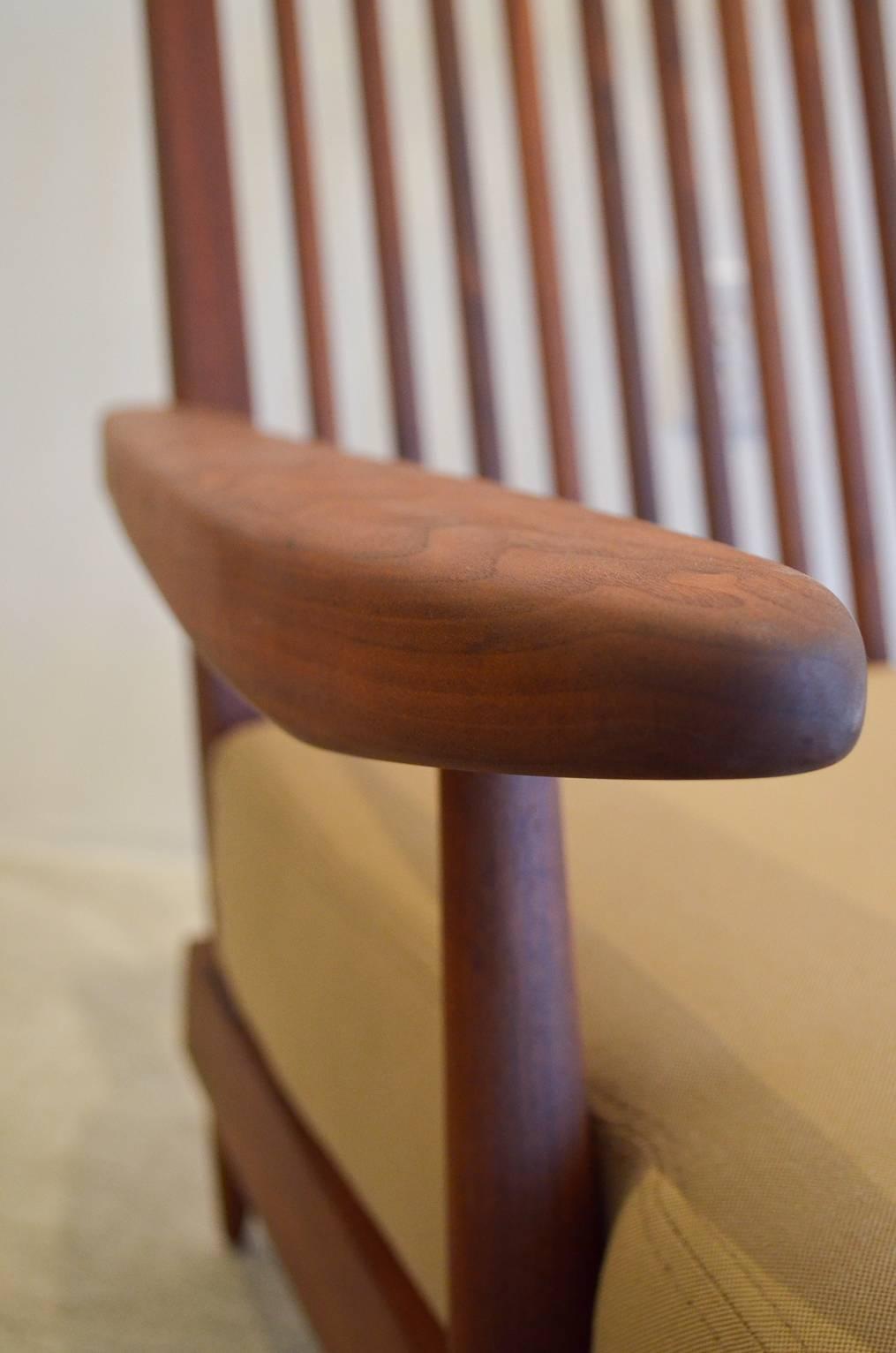 Mid-20th Century George Nakashima Walnut Spindle Back Lounge Chair