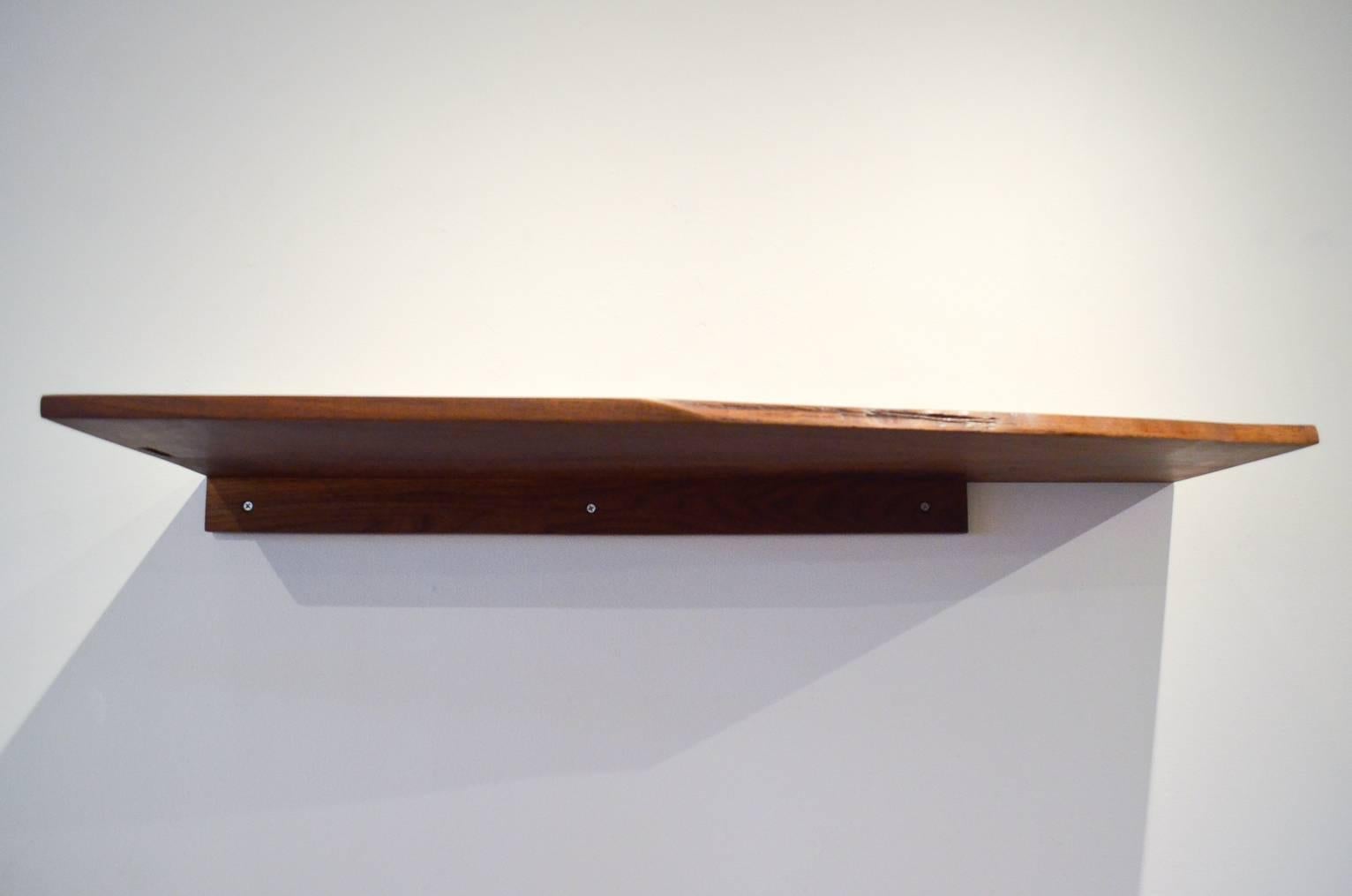 Mid-Century Modern George Nakashima Live Edge Floating Wall Shelf