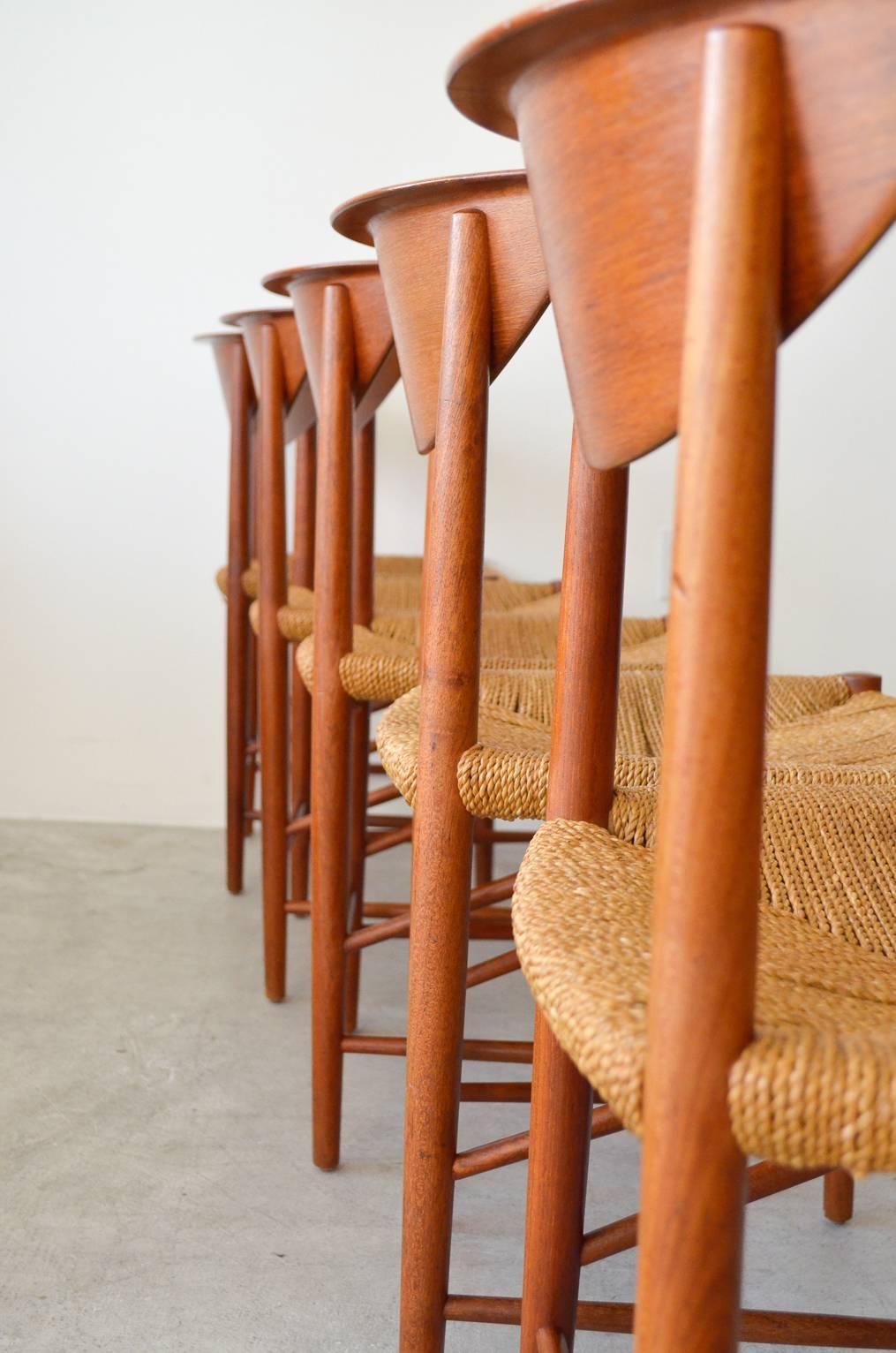 Danish Peter Hvidt & Orla Mølgaard Nielsen Sculpted Teak Dining Chairs