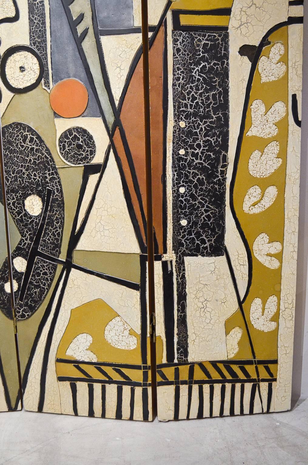 Raumteiler oder Klappwand nach Pablo Picassos 'Künstler und Modell' (Moderne der Mitte des Jahrhunderts)