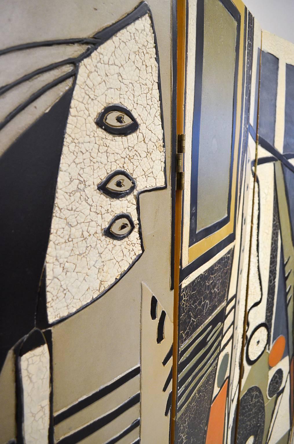Raumteiler oder Klappwand nach Pablo Picassos 'Künstler und Modell' im Zustand „Gut“ in Costa Mesa, CA