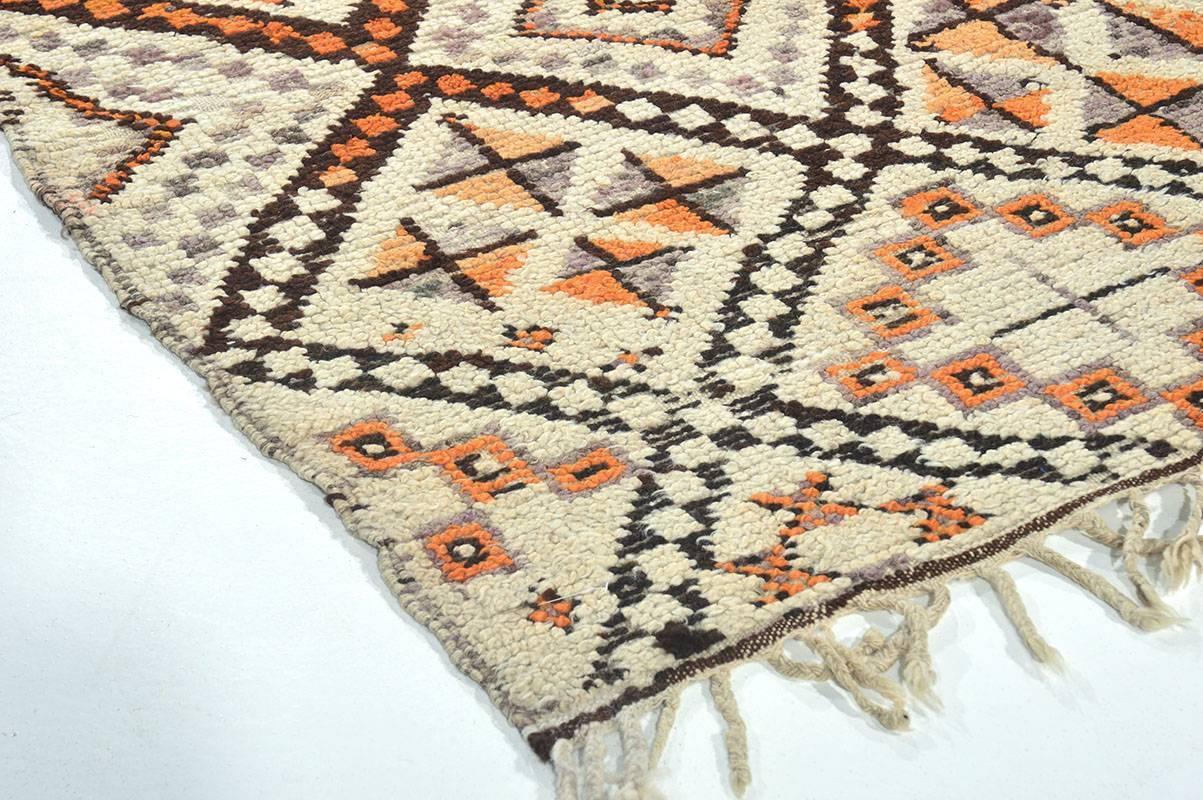 Tribal 1950s Ait Youssi Tribe Moroccan Rug For Sale