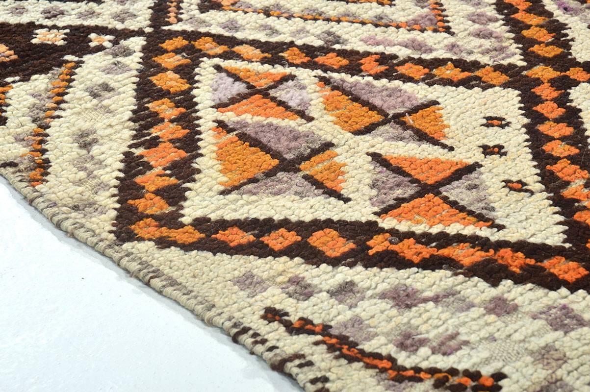 Hand-Woven 1950s Ait Youssi Tribe Moroccan Rug For Sale