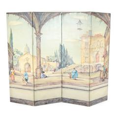 French Hand Painted Dressing Screen or Room Divider