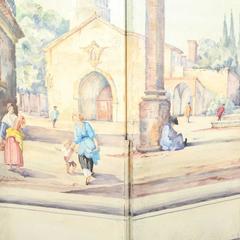 French Hand Painted Dressing Screen or Room Divider