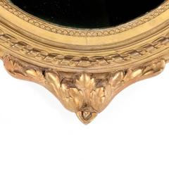 French Oval Louis XVI-Style Gilt Mirror
