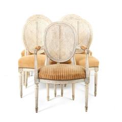 French Louis XVI Style Cameo Backed Dining Chairs C.1930. 