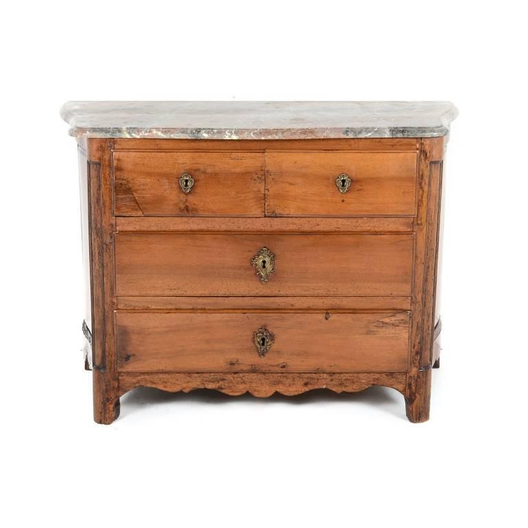 Early 19th Century, French, rustic marble-top commode. Makes a charming bathroom vanity, Circa 1840. 

