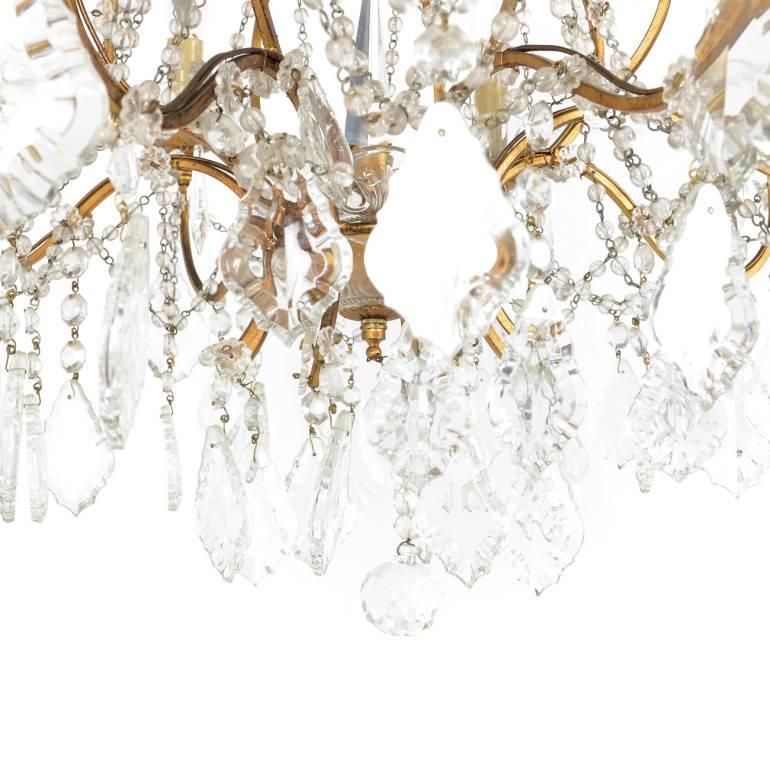 French Crystal Birdcage Chandelier In Good Condition In Vancouver, British Columbia