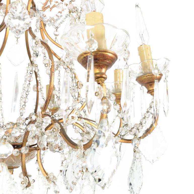 French Crystal Birdcage Chandelier 1