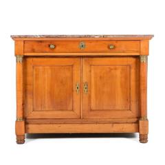 French Empire-Style Marble-Top Cherrywood Buffet Circa 1870