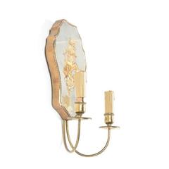 French Reverse-Painted Mirrored Sconces