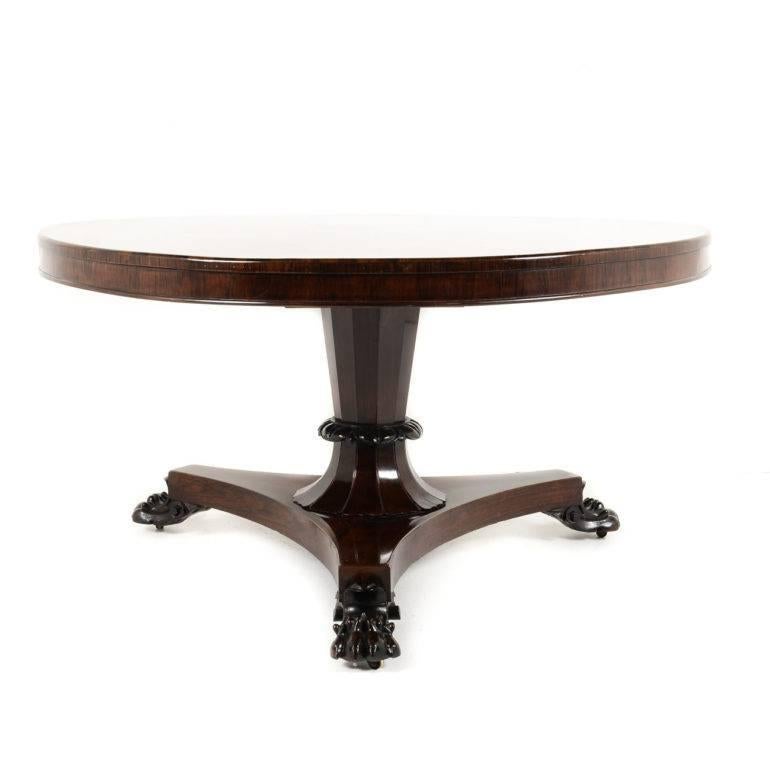 English 19th Century Rosewood Regency Single Pedestal Tilt Table, circa 1800