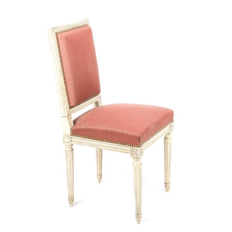 French Antique Louis XVI-Style Painted Chairs In Excellent Condition In Vancouver, British Columbia