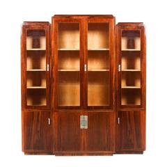 French Walnut Art Deco Bookcase