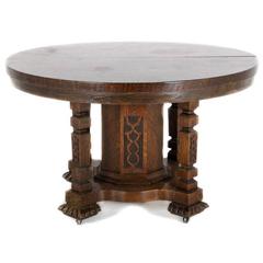 Single Pedestal Round Oak Dining Table