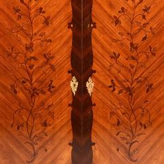 French Inlaid Marble-Top Two-Door Armoire