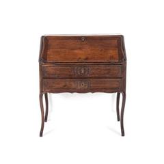 Antique French Oak 19th Century Drop-Front Desk