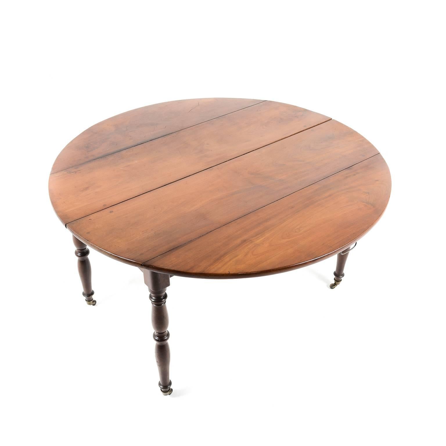 19th Century French Fruitwood Drop Leaf Table, circa 1840 1