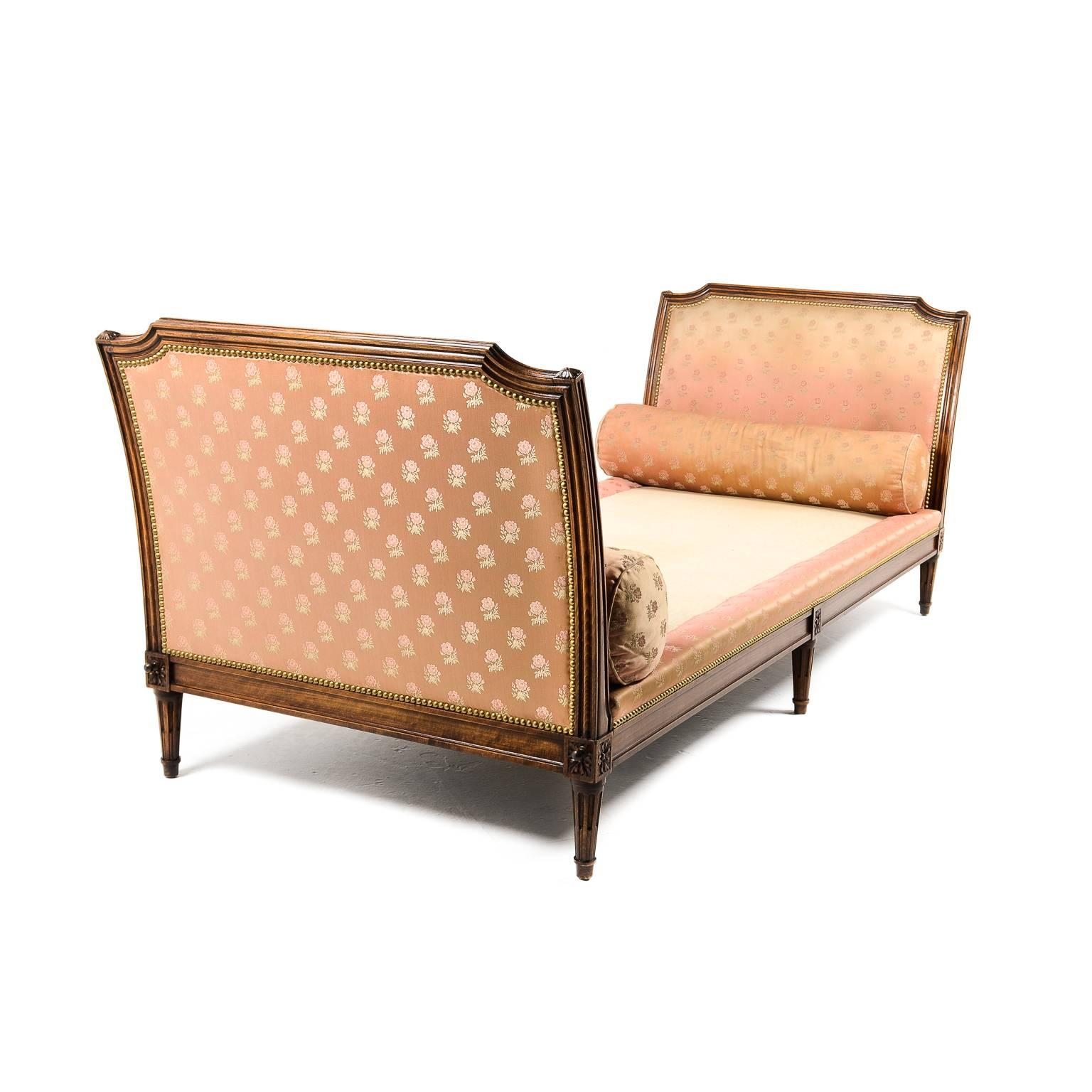 Early 20th Century French Walnut Directoire-Style Daybed from Paris, Circa 1920
