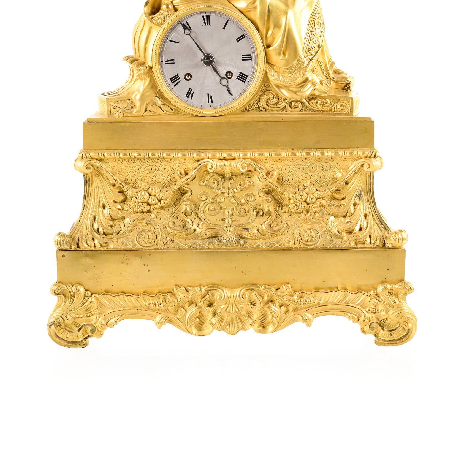 French Gilt Clock from Paris, circa 1820 1