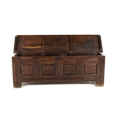 19th Century French Oak Coffee or Blanket Box
