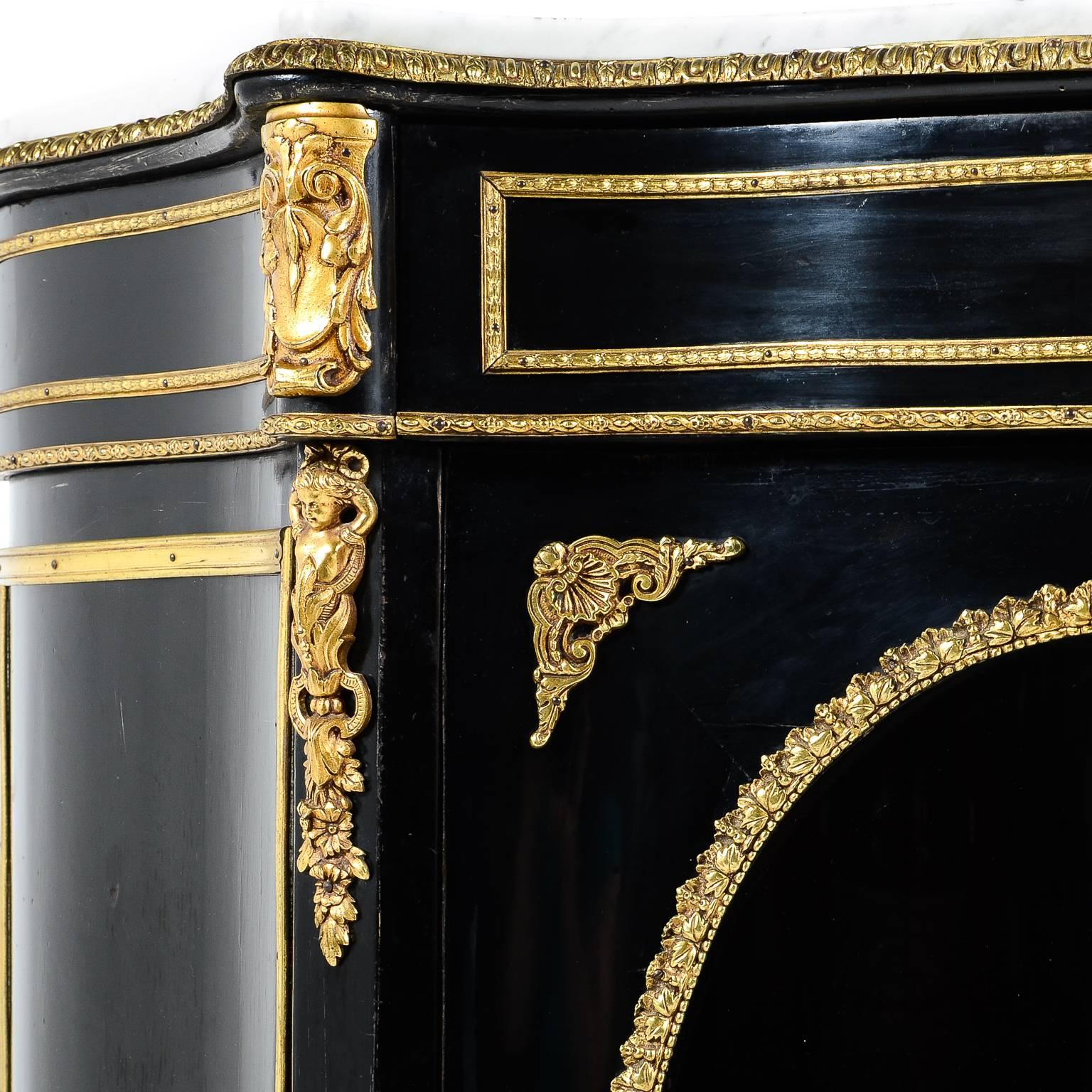 Antique 19th Century Ebonized Napoleon III Cabinet, circa 1870 5